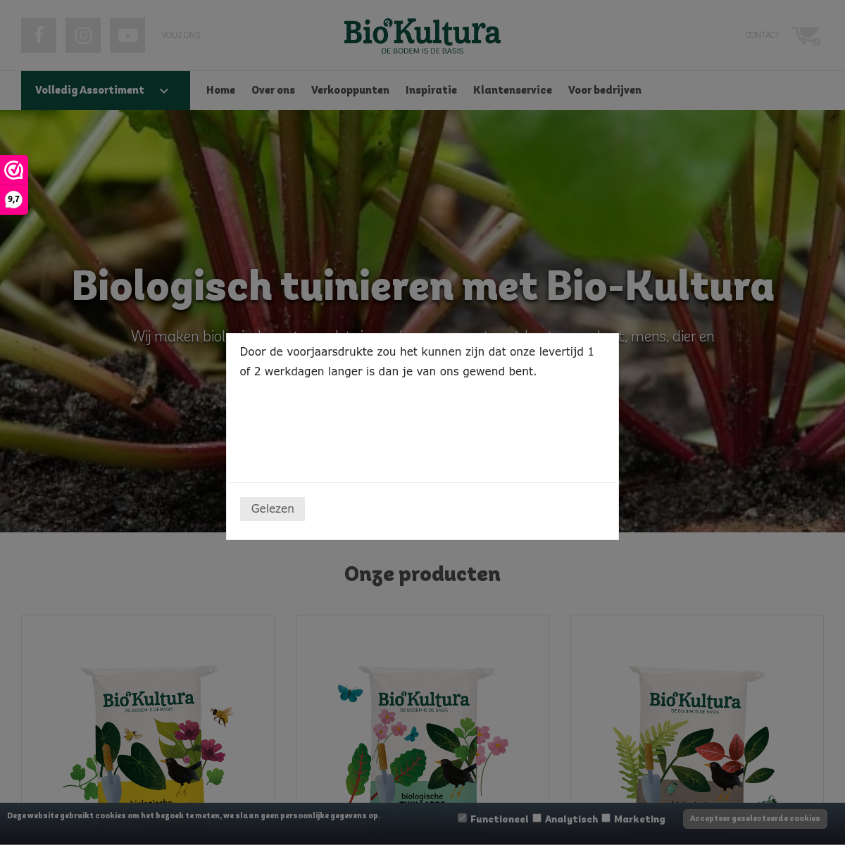 Bio-Kultura - Online verkoop van biologische potgrond, biologische tuinaarde en biologische organische mest compost homepage